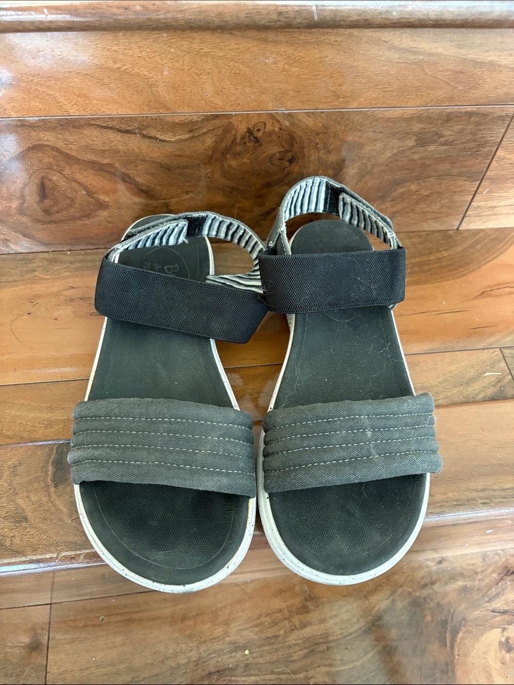 BOBS from Skechers Black and Gray Strappy Women’s Sandals